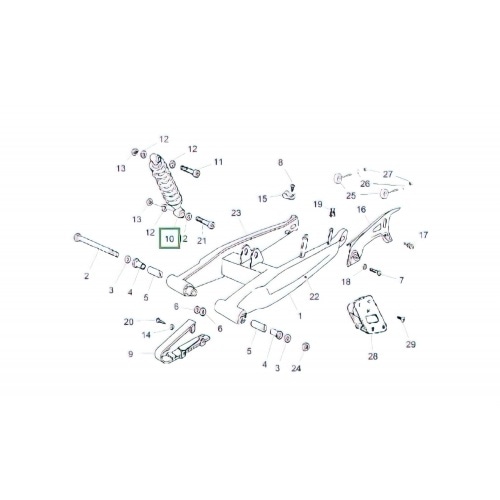 Aizmugurējais amortizators Derbi Senda DRD X-Treme pēc 2010 gada Aizmugurējais amortizators Derbi Senda DRD X-Treme pēc 2010 gada