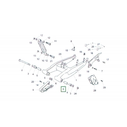Swingarm Spacer Washer - original Derbi Senda DRD X-Treme after 2010 Swingarm Spacer Washer - original Derbi Senda DRD X-Treme after 2010