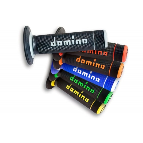 Rokturi Domino Motocross dubultā blīvuma melns / sarkans Rokturi Domino Motocross dubultā blīvuma melns / sarkans