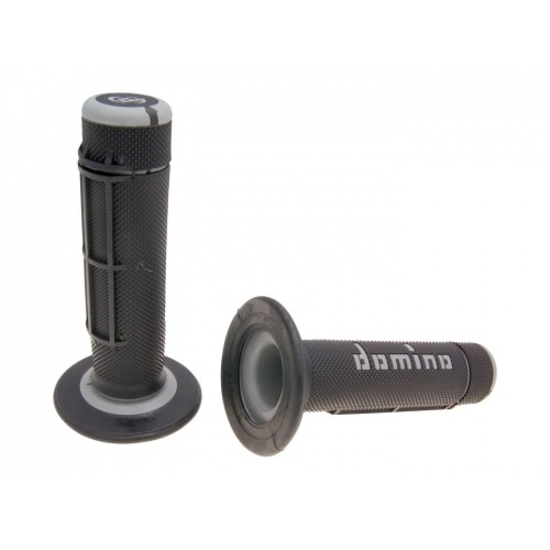 Grips Domino A020 Motocross dual density black / grey Grips Domino A020 Motocross dual density black / grey