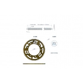 Chain Kit aluminium gold 14×53 – 420 Doppler Derbi Senda X-treme