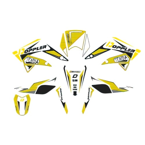 Decal Kit Doppler white / black / yellow Derbi Senda after 2011 Decal Kit Doppler white / black / yellow Derbi Senda after 2011