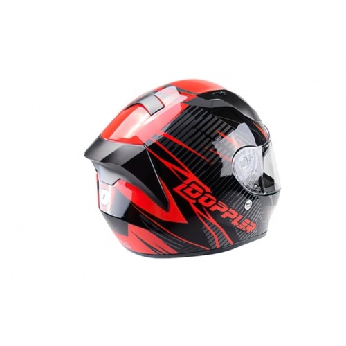 Full Face Helmet with double visor Doppler V2 black / red Full Face Helmet with double visor Doppler V2 black / red