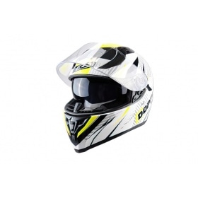 Pilna sejas ķivere ar dubulto vizieri Doppler V2 balta / dzeltena / melna L