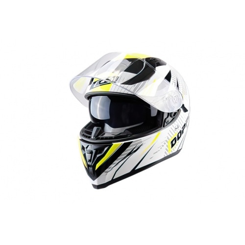 Pilna sejas ķivere ar dubulto vizieri Doppler V2 balta / dzeltena / melna L Pilna sejas ķivere ar dubulto vizieri Doppler V2 balta / dzeltena / melna L