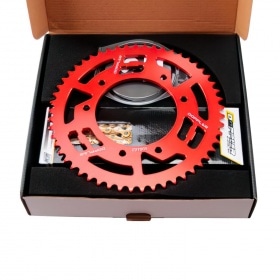 Chain Kit aluminium red 14×53 – 420 Doppler Derbi Senda DRD