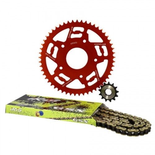 Chain Kit aluminium red 13×53 – 420 Doppler Peugeot / Rieju Chain Kit aluminium red 13×53 – 420 Doppler Peugeot / Rieju