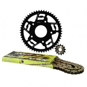 Chain Kit aluminium black 13×53 – 420 Doppler Peugeot / Rieju