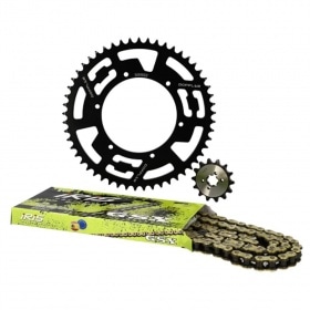 Chain Kit aluminium black 14×53 – 420 Doppler Derbi GPR / Senda X-treme
