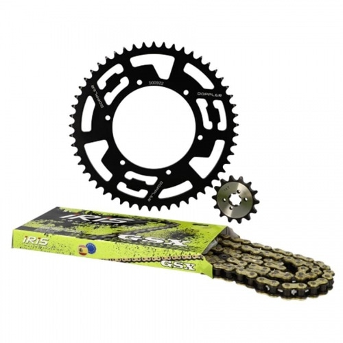 Chain Kit aluminium black 14×53 – 420 Doppler Derbi GPR / Senda X-treme Chain Kit aluminium black 14×53 – 420 Doppler Derbi GPR / Senda X-treme