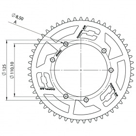 Chain Kit aluminium black 13×53 – 428 Doppler Sherco 50cc