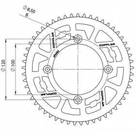 Chain Kit aluminium black 13x53 - 420 Doppler Beta RR