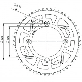 Chain Kit aluminium black 13x53 - 428 Doppler Beta RR