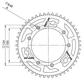 Chain Kit aluminium Neochrome 13×53 – 420 Rieju MRT / Yamaha DT