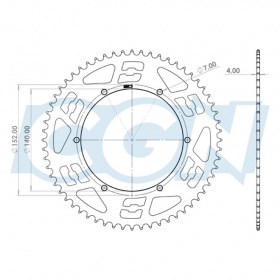 Rear Sprocket 60 teeth Doppler aluminium CNC black MBK 51 / Peugeot 103