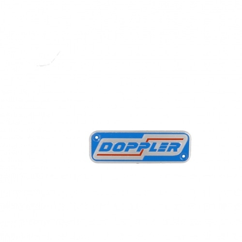 Doppler logo plate for exhaust ER1/S3R 120x40mm Doppler logo plate for exhaust ER1/S3R 120x40mm