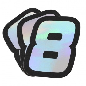 Sticker number 8 hologram Doppler 10x7,5cm (x3)