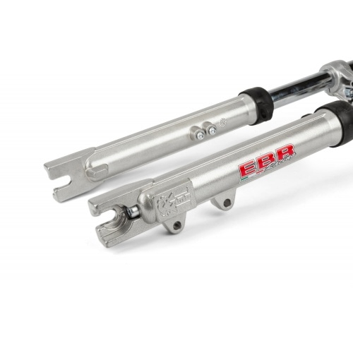 Вилка EBR гидравлическая серебристая d.28m Peugeot 103 / MBK 51 Вилка EBR гидравлическая серебристая d.28m Peugeot 103 / MBK 51