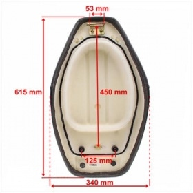 Sēdeklis OEM kvalitātes melns GY6 Kymco Filly