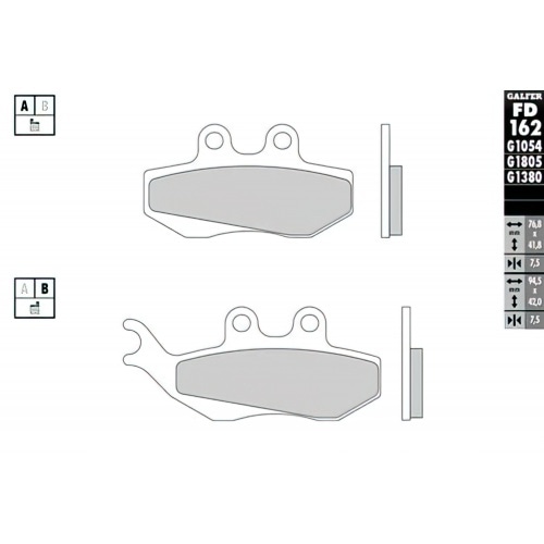 Brake Pads Galfer semi-metallic Piaggio (Grimeca) Brake Pads Galfer semi-metallic Piaggio (Grimeca)