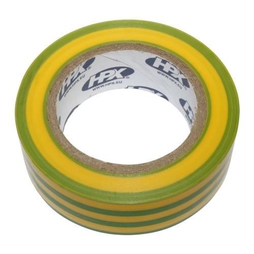 Insulating Tape HPX 5200 green/yellow 19mm x 10m Insulating Tape HPX 5200 green/yellow 19mm x 10m