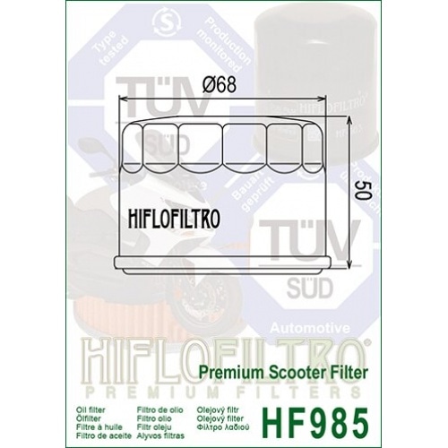 Eļļas filtrs Hiflofiltro HF985 Yamaha Tmax 500cc / 530cc Eļļas filtrs Hiflofiltro HF985 Yamaha Tmax 500cc / 530cc