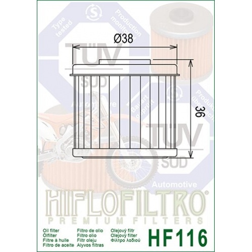 Eļļas filtrs Hiflofiltro HF116 CRF 250 / 450 Eļļas filtrs Hiflofiltro HF116 CRF 250 / 450