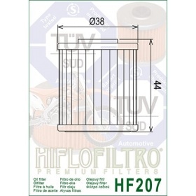 Oil Filter Hiflofiltro HF207 KXF et RM-Z