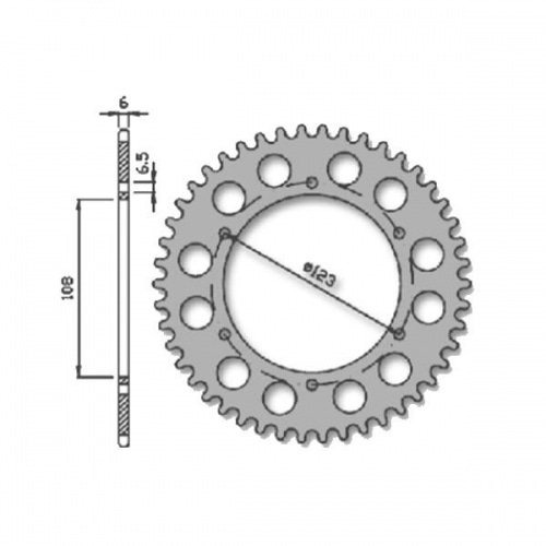 Rear Sprocket 46 teeth – 420 IGM Aprilia SX 50 Rear Sprocket 46 teeth – 420 IGM Aprilia SX 50