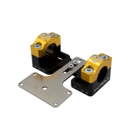 Handlebar Clamps 28mm with dashboard holder KRM black / gold