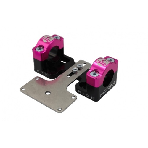Handlebar Clamps 28mm with dashboard holder KRM black / pink Handlebar Clamps 28mm with dashboard holder KRM black / pink