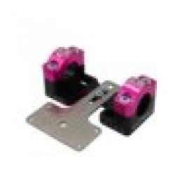 Handlebar Clamps 28mm with dashboard holder KRM black / pink