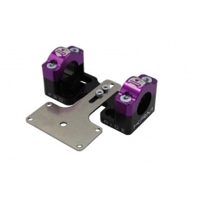 Handlebar Clamps 28mm with dashboard holder KRM black / purple