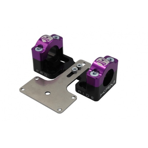 Handlebar Clamps 28mm with dashboard holder KRM black / purple Handlebar Clamps 28mm with dashboard holder KRM black / purple