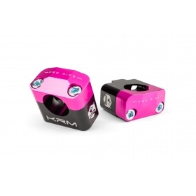 Stūres kronšteini 28mm KRM melni / rozā