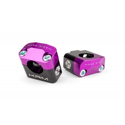 Зажимы для руля 28 мм KRM черный / фиолетовый Зажимы для руля 28 мм KRM черный / фиолетовый