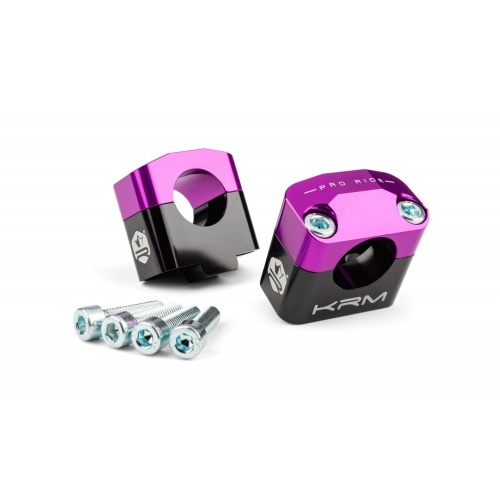 Зажимы для руля 28 мм KRM черный / фиолетовый Зажимы для руля 28 мм KRM черный / фиолетовый