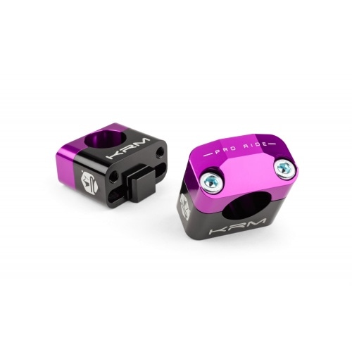 Зажимы для руля 28 мм KRM черный / фиолетовый Зажимы для руля 28 мм KRM черный / фиолетовый
