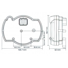 Tahometrs / termometrs Koso RX2NR 0 - 16,000rpm ar maiņas signālu