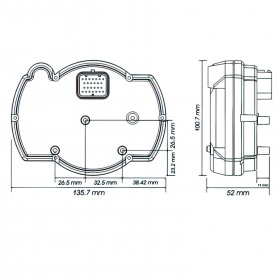 Спидометр / тахометр Koso RX2N 0-10000 об/мин