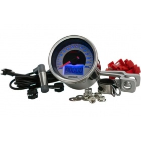 Spidometrs Koso analogais Chrome hroma ciparnīca / zils apgaismojums / 0-260 km/h