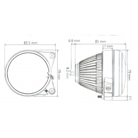 Headlight (low beam) LED Koso Hawkeye w. CE marking
