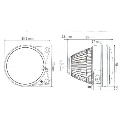 Headlight (low beam) LED Koso Hawkeye w. CE marking Headlight (low beam) LED Koso Hawkeye w. CE marking