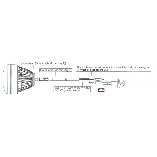 Headlight (low beam) LED Koso Hawkeye w. CE marking Headlight (low beam) LED Koso Hawkeye w. CE marking