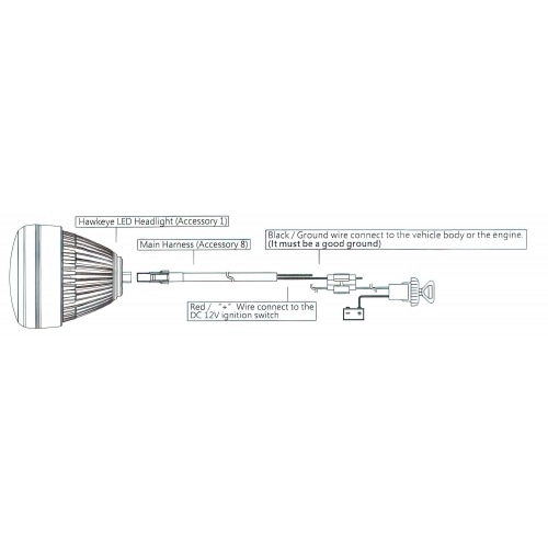 Headlight (high beam) LED Koso Hawkeye w. CE marking Headlight (high beam) LED Koso Hawkeye w. CE marking