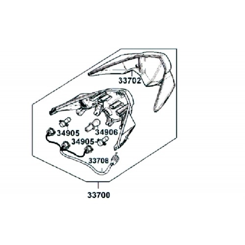 Aizmugurējais lukturis Kymco Agility RS 50cc Aizmugurējais lukturis Kymco Agility RS 50cc