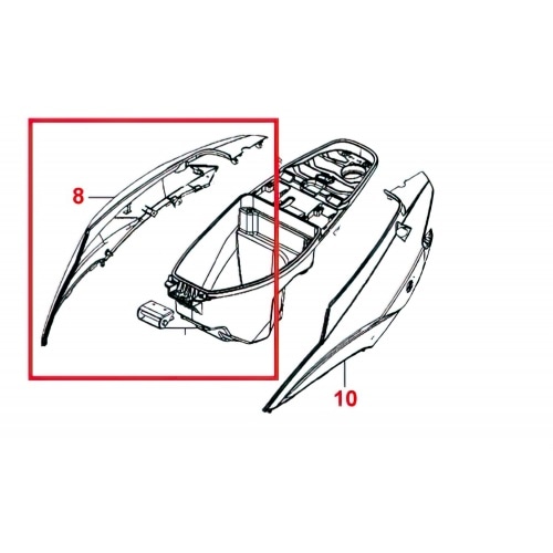 Side Panel right – original spare part Kymco Agility RS 50cc white Side Panel right – original spare part Kymco Agility RS 50cc white