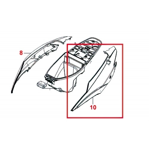 Side Panel left – original Kymco Agility RS 50cc black Side Panel left – original Kymco Agility RS 50cc black
