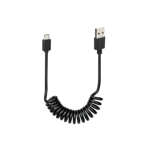USB kabelis ar vijumu Micro-USB 100cm melns USB kabelis ar vijumu Micro-USB 100cm melns