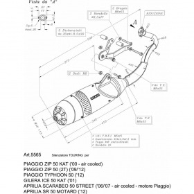 Izplūdes LeoVince Touring Piaggio Typhoon 2012 / Aprilia SR Motard 2012